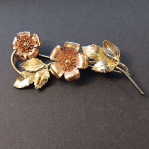 VTG Krementz Rose Gold Filled Flower Spray Brooch